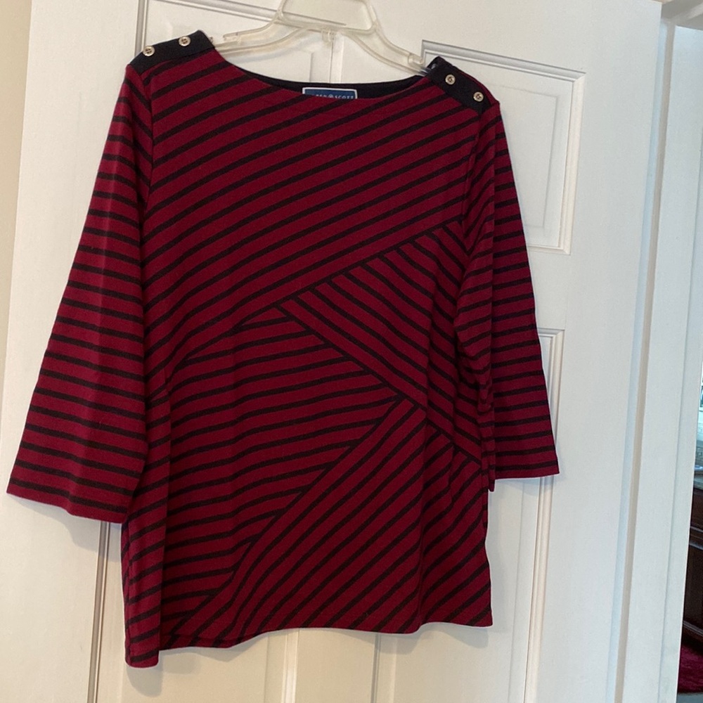 Karen Scott Striped Shirt NWOT Size XL